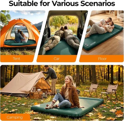 Vista 9 de OGERY Almohadilla de dormir autoinflable con bomba eléctrica, almohadilla de espuma viscoelástica ultra gruesa de 3.15 pulgadas, almohadilla