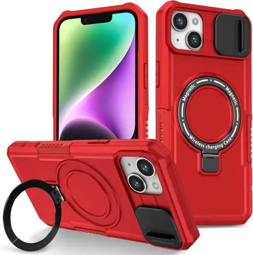 Vista 28 de Funda magnética para iPhone 11, soporte de anillo con ventana corrediza, funda protectora mate a prueba de golpes para iPhone 11 6.1, fundas