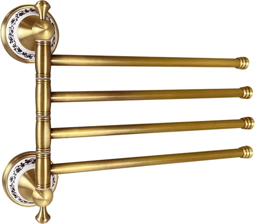 Vista 20 de Juego de accesorios de baño de bronce antiguo, toallero ajustable, soporte para rollo de papel higiénico, soporte para toalla de mano, gancho, juego