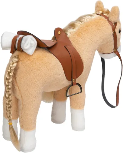 Vista 6 de HollyHOME Caballo Palomino de Peluche Animal Bonito Poni Juguete de Peluche Juego de Simulación Caballo 11 pulgadas Beige