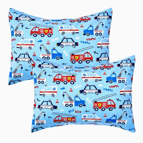 Vista 9 de Paquete de 2 fundas de almohada para niños pequeños, 100% algodón de 14 x 19 pulgadas, se adapta a almohadas de ropa de cama de niños pequeños de 14
