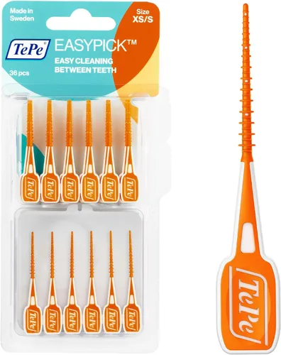 Vista 7 de TEPE Púas de hilo dental, palillos de dientes, palitos de hilo dental, EasyPicks M/L, azul, paquete de 12