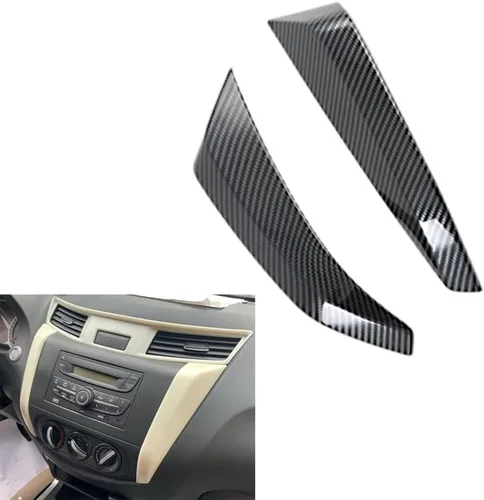 Vista 6 de Fibra de carbono, cubierta de panel de instrumentos de consola central de automóvil, compatible con Nissan Navara NP300 2016-2021
