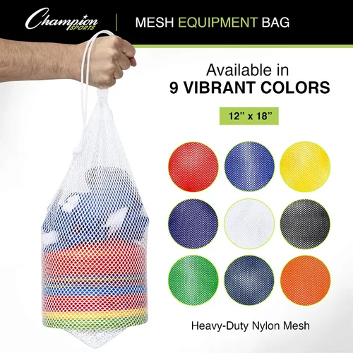 Vista 4 de Champion Sports Equipment Bag, Mesh, 12" X 18
