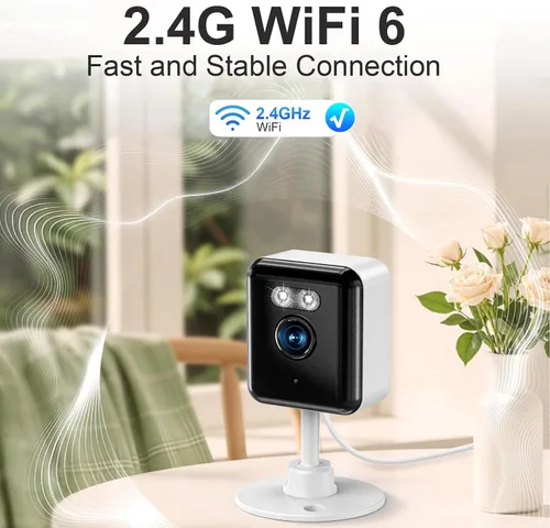 Vista 4 de 4 cámaras de vigilancia inteligentes de 2MP Wi-Fi 6, cámaras interiores con audio y video, cámara de seguridad para el hogar con funciones