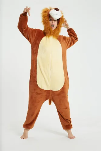 Vista 3 de Plustrong Pijama de disfraz para adultos, disfraz de Halloween, ropa de dormir de animales
