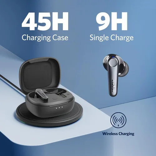 Vista 9 de EarFun Auriculares inalámbricos 2S gratis, auriculares Bluetooth con graves profundos Air Pro 3 Auriculares con cancelación de ruido, sonido