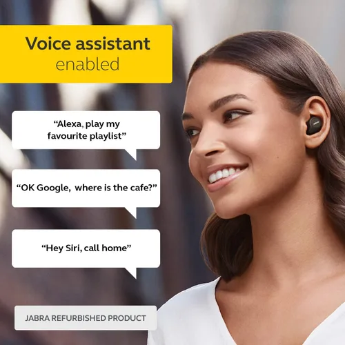 Vista 5 de Auriculares inalámbricos Jabra Elite 75t con asistente de voz, color negro, con estuche de carga (renovados)