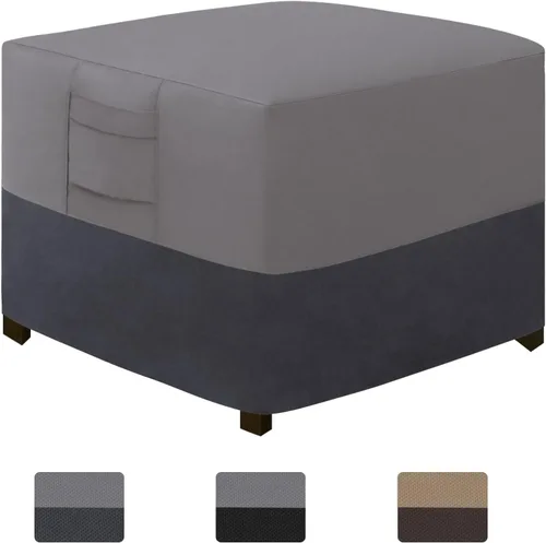 Vista 11 de Easy-Going Funda otomana para exteriores, funda impermeable para otomana de patio, funda resistente para muebles de exterior con asas acolchadas