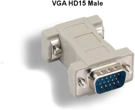 Vista 4 de DB9 hembra a HD15 VGA macho adaptador de video para monitores multisincronización vintage - Adaptador pasivo de clavija, señal de video solamente