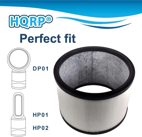 Vista 6 de HQRP Filtro HEPA compatible con Dyson Pure Cool Link Desk DP01 DP02 y Pure Hot+Cool HP01 HP02 calentador + ventilador, filtro de repuesto 968125-03