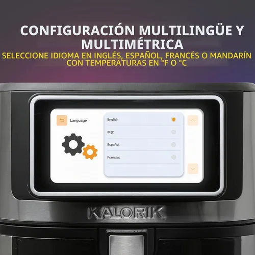 Vista 4 de Kalorik Freidora de aire Serie VIVID TOUCH de 5 cuartos de galón de capacidad con pantalla táctil de alta resolución, 202 ajustes preestablecidos