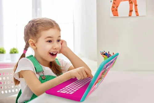 Vista 4 de Lexibook, Paw Patrol, portátil educativo y bilingüe en inglés/español, juguete para niños con 124 actividades para aprender, jugar juegos y música