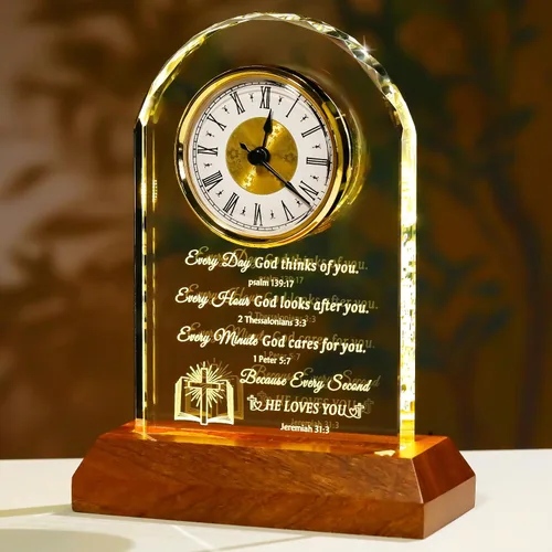 Vista 12 de Arikyrist Reloj de cristal, regalos cristianos para mujeres, ideas Biblia con flor