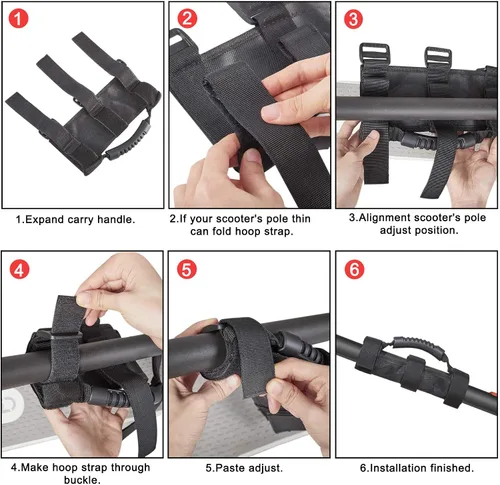 Vista 4 de TOMALL Asa de transporte para scooter, correa de mano portátil, compatible con M365 Pro ES1 ES2 ES3 ES4 Scooter