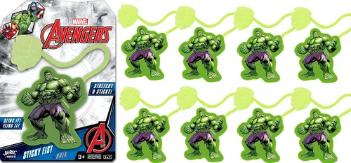 Vista 8 de JA-RU Marvel Spiderman & Hulk Manos Pegajosas Elásticas Juguetes Snap (1 Paquete Hulk) Manos Elásticas de Superhéroes. Suministros de Juguetes a