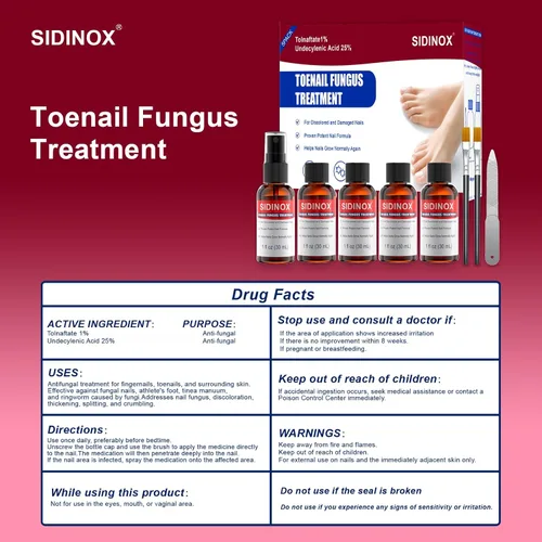 Vista 6 de Tratamiento de hongos en las uñas de los pies, tratamiento extra fuerte con 25% de ácido undecilénico, tratamiento de hongos en uñas dañadas, uñas
