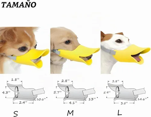 Vista 3 de Boca con Forma de Pato Anti Mordidas de Nacoco, Coberturas de Boca para Perro, Equipo de Máscaras para Hocico de Mascotas, Material de Silicona