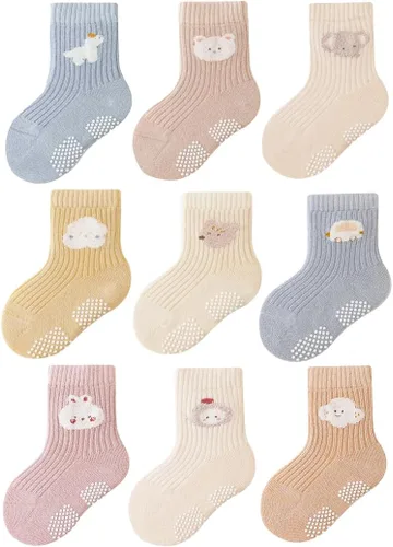Vista 8 de Calcetines antideslizantes para bebés, calcetines antideslizantes para niñas y niños recién nacidos, calcetines antideslizantes casuales