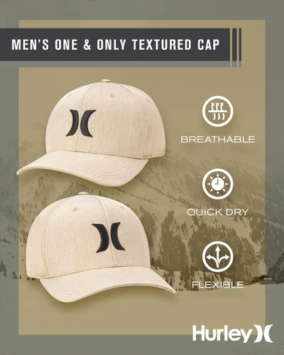 Vista 44 de Hurley Gorras para hombre - One & Only Flexfit Textures Cap - Sombreros ajustados para hombre, S-XL