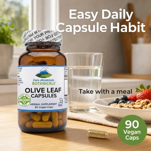 Vista 8 de Pure Mountain Botanicals Cápsulas de extracto de hoja de olivo - 400 mg 18% de oleuropeína