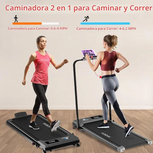 Vista 6 de Walking Pad, HOWHAI Incline Treadmill with Handle Bar, Under Desk 2 in 1 Brushless Portable Treadmills for Home with App, Bluetooth Music, Remote