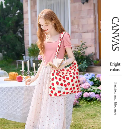 Vista 28 de Bolsa de lona con diseño de bolsillo externo, aspecto elegante, correa de hombro ajustable