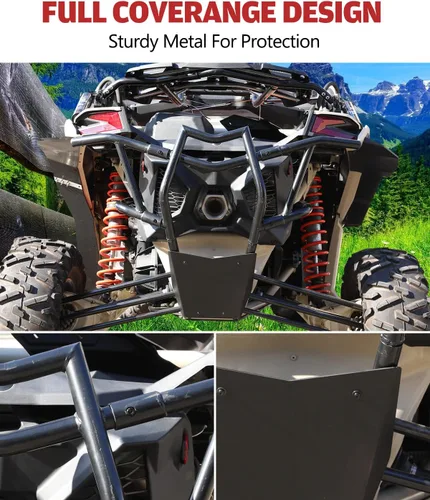 Vista 4 de A & UTV PRO Barra de parachoques trasera para Maverick X3, protector de cepillo de barra de parachoques trasero para accesorios Can Am Maverick X3