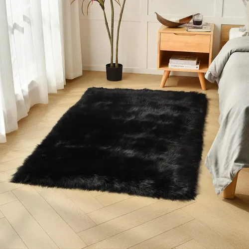 Vista 14 de duduta - Alfombra de pelo sintético de lana de oveja beige 2x3 pies, suave y esponjosa, funda para silla de pelo mullido, alfombra pequeña