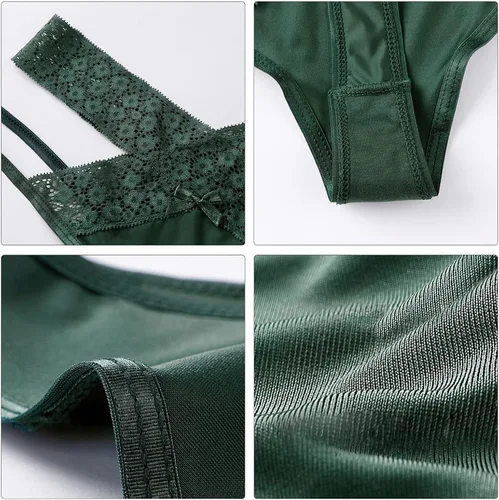 Vista 6 de ZWW Calzoncillos cruzados para mujer bragas sexis con cordones tanga abierta ropa interior de cintura media