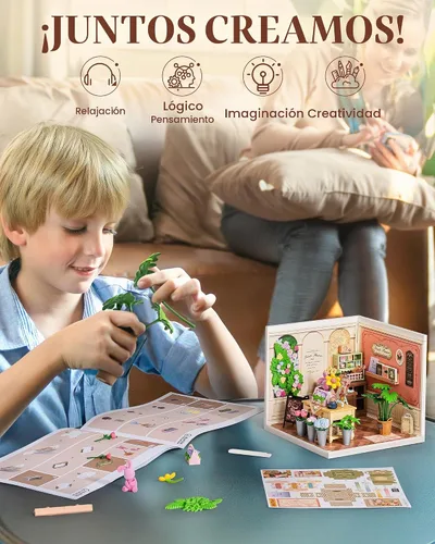Vista 4 de Rolife Super Creator Kits Fresh Flower Shop, bloques de construcción de casa pequeña para muñequitas, kits de bricolaje de modelo de casa