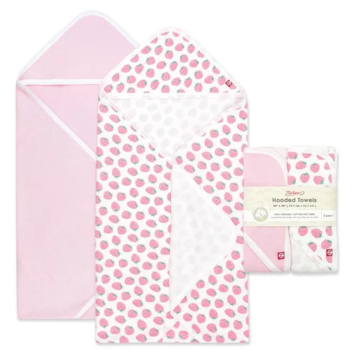 Vista 15 de Zutano Toallas de bebé con capucha, toalla de baño de algodón orgánico, toalla de bebé ultra suave y absorbente para recién nacidos y bebés, juego