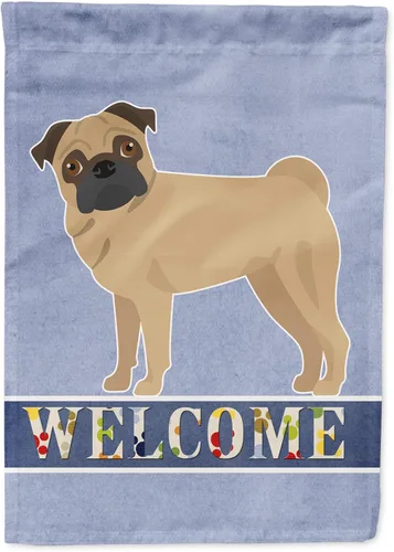 Vista 101 de Caroline's Treasures CK3645GF Bandera de bienvenida de bulldog inglés para jardín, bandera decorativa para patio exterior, obras de arte de patio