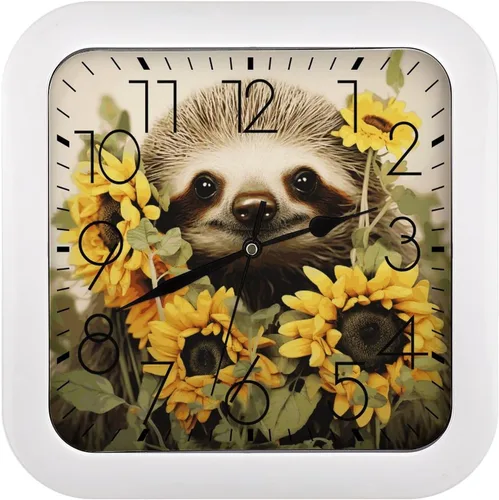Vista 45 de 10" Square Modern Wall Clock,Different Heart Patterns Print Kitchen Clocks Wall Battery Operated,Silent Non Ticking Unique Funny Cute Wall Clock for