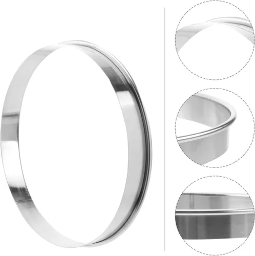 Vista 9 de YARNOW Anillos de acero inoxidable para magdalenas de 7 pulgadas, moldes redondos para cortar pizza, huevos para panqueques, herramientas