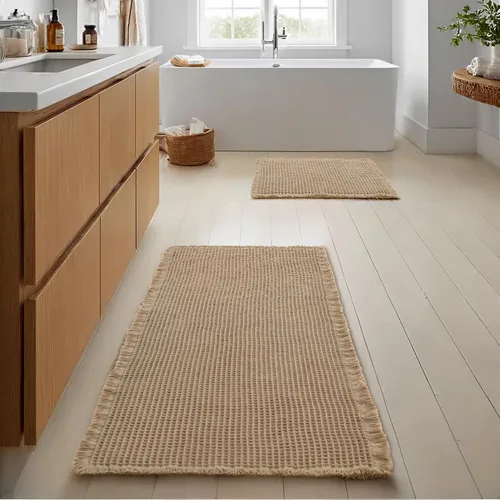 Vista 52 de JIUZHEN Tapete de Baño Mejorado con Diseño de Gofre Súper Absorbente Tapetes de Baño Antideslizantes Alfombras de Baño Lavables a Máquina de Secado