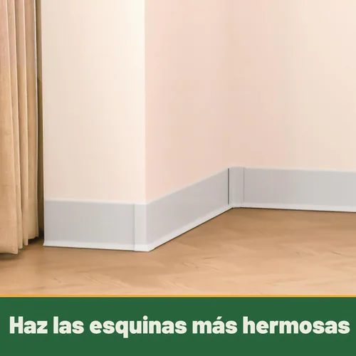 Vista 7 de Bloques de Esquina para Zócalo de 4 Pulgadas de Altura, Autoadhesivos 3 Interiores + 3 Esquinas Exteriores-Conector Entre la Base Cóncava Base