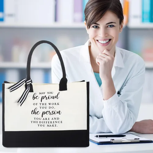 Vista 7 de Cunno Bolsa de lona de regalo para compañeras de trabajo para mujeres, regalo de agradecimiento a los empleados, regalo de agradecimiento