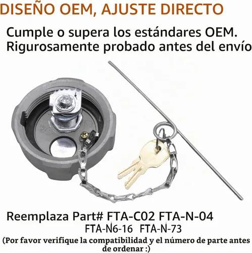 Vista 7 de Fokes (1 PIEZA) Tapa de combustible de diésel con bloqueo de 2 1/4" (Ø57.6±0.3mm) Compatible con camiones semi MD International, remolques