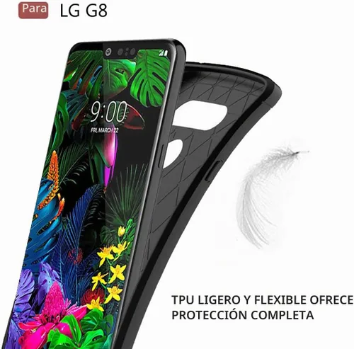 Vista 2 de Funda LG G8 ThinQ - TPU absorción de impactos - Biseles elevados - Negro