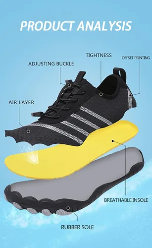 Vista 3 de Zapatos de agua para mujeres y hombres, de secado rápido, zapatos de playa, antideslizantes, zapatos de senderismo, zapatos de natación, zapatos