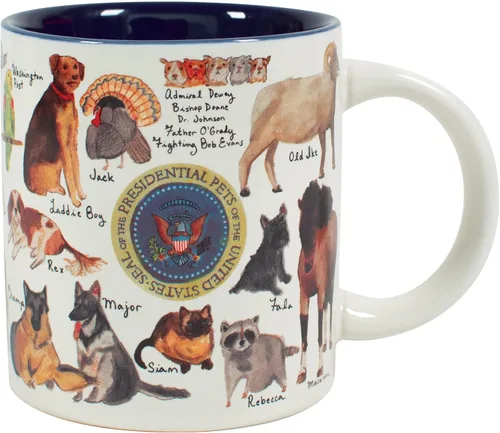Vista 7 de The Unemployed Philosophers Guild Presidential Pets - Taza con famosos amigos peludos y emplumados de los presidentes de Estados Unidos, viene