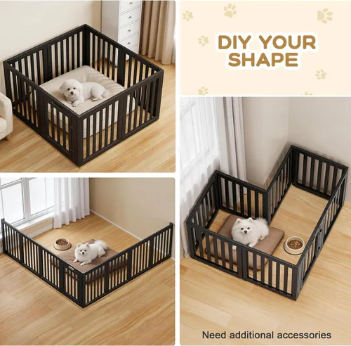 Vista 7 de Corralito para perros, corral transparente para perros, corral para perros en interiores, fácil de instalar y quitar, corralito para cachorros