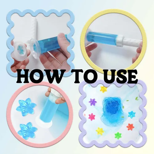 Vista 3 de Sello de gel para inodoro, limpiador de inodoros Mix Scents, sellos de limpieza de inodoro de gel fresco con cal limpia y prevención (5 piezas)