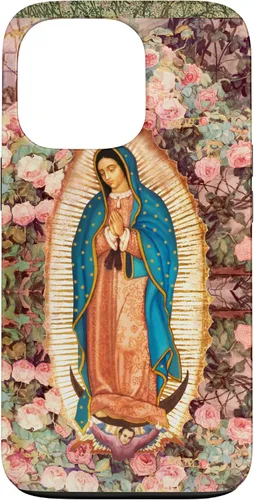 Vista 10 de Lady of Guadalupe - Carcasa para iPhone 17, diseño de flores rosadas