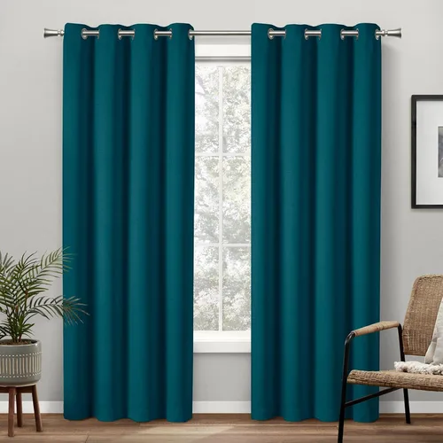 Vista 22 de Exclusive Home Curtains - Par de paneles de cortinas, modelo Academy, con ojales para bloqueo total de luz Blanco