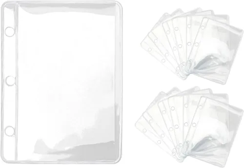 Vista 9 de NatSumeBasics 12 mini bolsillos negros para carpetas A9 sin cremallera, insertos para carpetas, sobres de presupuesto en efectivo, protector
