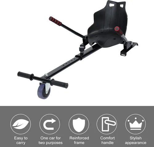 Vista 8 de Accesorio para aeropatineta, accesorio de asiento para aeropatineta, Go Kart para niños y adultos, marco y asiento ajustables para Go Kart, asiento