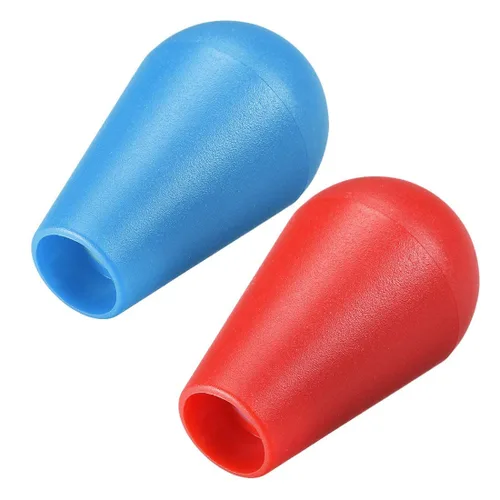 Vista 4 de 2 piezas ovaladas de cabeza de joystick de bola superior de elipse pomo para repuesto Arcade DIY piezas (azul y rojo)