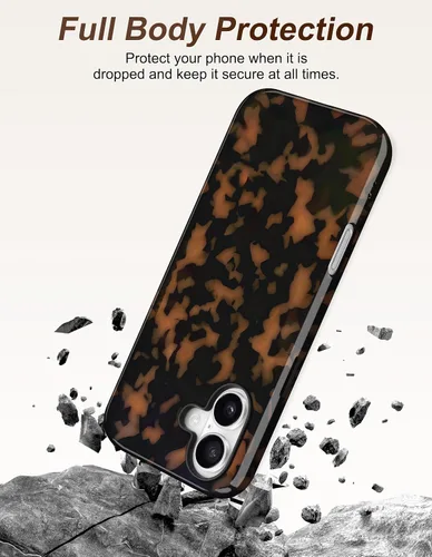 Vista 346 de Jusy Funda compatible con MagSafe con estampado de caparazón de tortuga marrón para iPhone 7/8/SE, cubierta protectora de TPU suave magnética